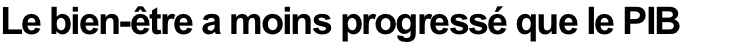 Le bien-être a moins progressé que le PIB